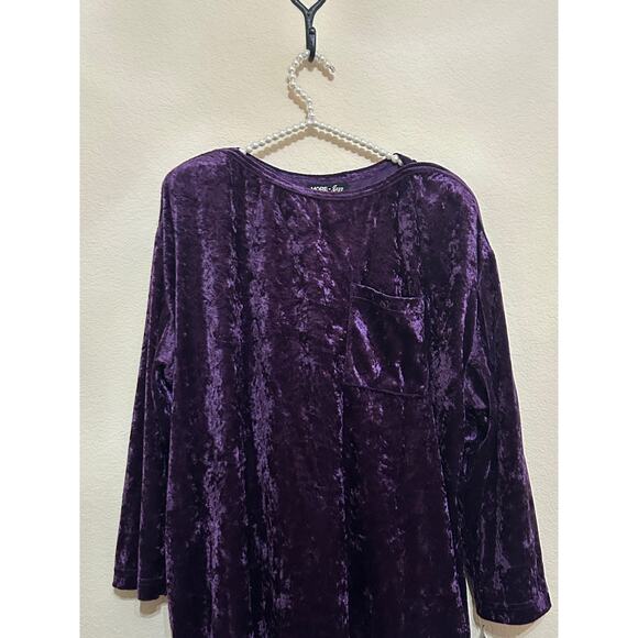 NEW Vintage 1970s JCPenney More Jazz Pajama Set Purple Velour Size 18W DEADSTOCK - Picture 4 of 15